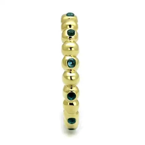 TK3086 - IP Gold(Ion Plating) Stainless Steel Ring with Synthetic Synthetic Glass in Montana - Alamode - Flyclothing LLC