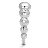 TK3087 - High polished (no plating) Stainless Steel Ring with AAA Grade CZ in Clear - Alamode - Flyclothing LLC