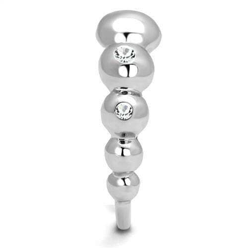 TK3087 - High polished (no plating) Stainless Steel Ring with AAA Grade CZ in Clear - Alamode - Flyclothing LLC