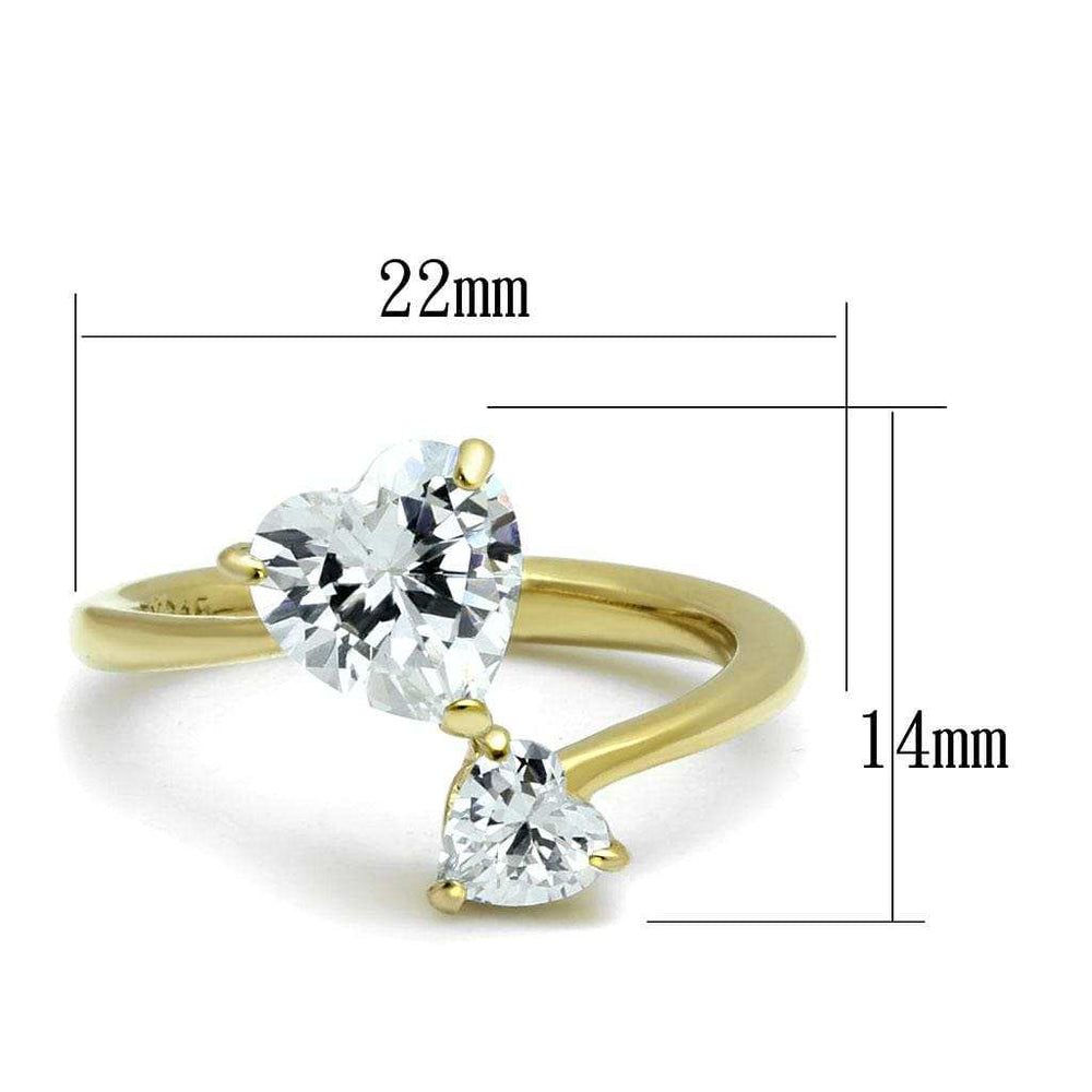TK3093 - IP Gold(Ion Plating) Stainless Steel Ring with AAA Grade CZ in Clear - Alamode - Flyclothing LLC