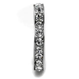 TK3106 - High polished (no plating) Stainless Steel Ring with Top Grade Crystal  in Clear - Alamode