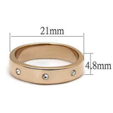 TK3107 - IP Rose Gold(Ion Plating) Stainless Steel Ring with Top Grade Crystal in Clear - Alamode - Flyclothing LLC