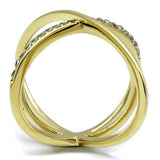 TK3109 - IP Gold(Ion Plating) Stainless Steel Ring with AAA Grade CZ  in Clear - Alamode
