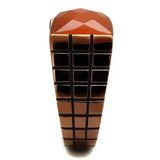 TK3114 - IP Coffee light Stainless Steel Ring with Semi-Precious Cat Eye in Orange - Alamode - Flyclothing LLC