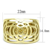 TK3119 - IP Gold(Ion Plating) Stainless Steel Ring with No Stone - Alamode