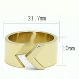TK3120 - IP Gold(Ion Plating) Stainless Steel Ring with No Stone - Alamode