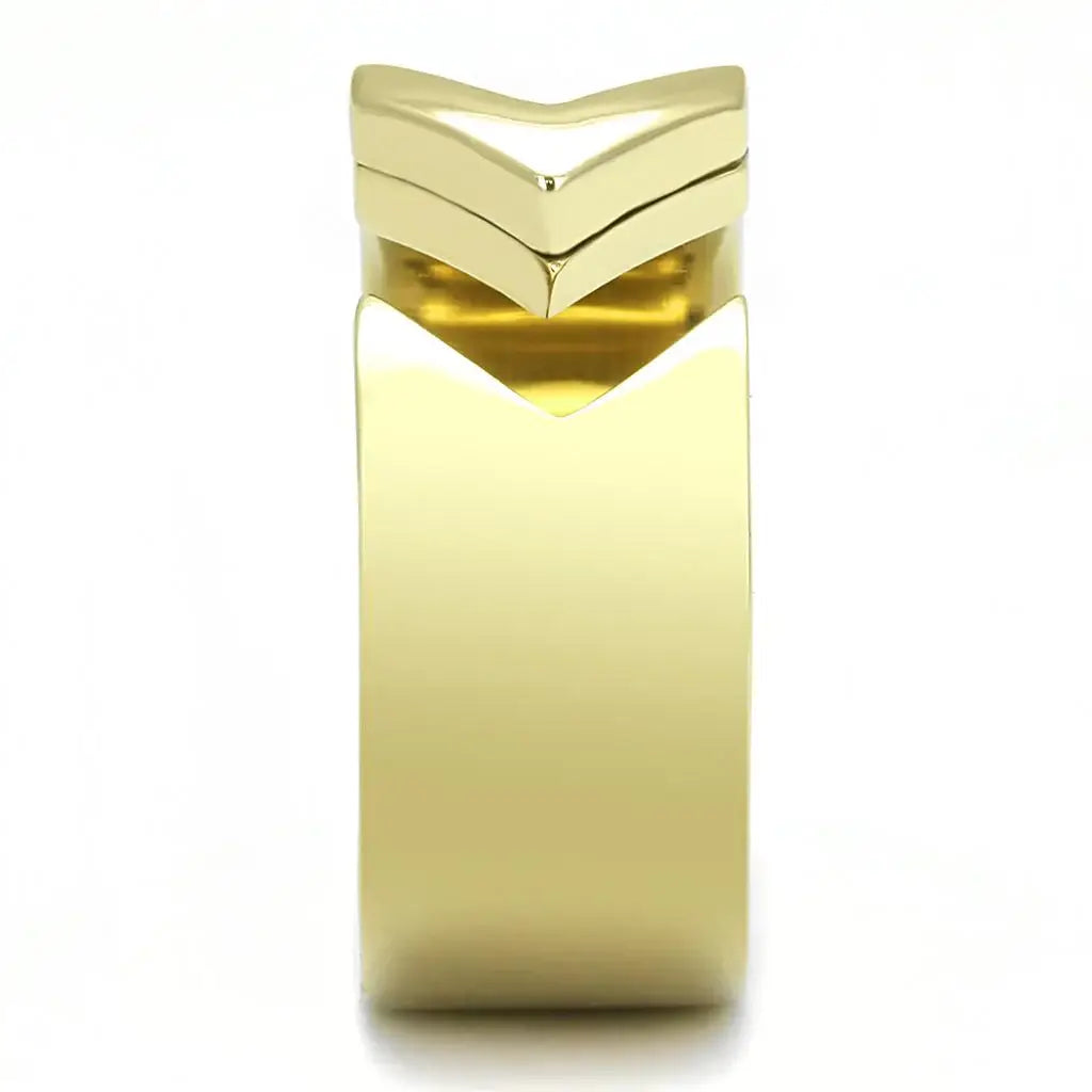 TK3120 - IP Gold(Ion Plating) Stainless Steel Ring with No Stone - Alamode - Flyclothing LLC