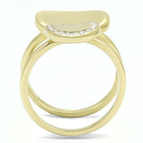 TK3121 - IP Gold(Ion Plating) Stainless Steel Ring with AAA Grade CZ  in Clear - Alamode