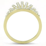TK3128 - IP Gold(Ion Plating) Stainless Steel Ring with Top Grade Crystal in Clear - Alamode - Flyclothing LLC