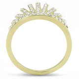 TK3128 - IP Gold(Ion Plating) Stainless Steel Ring with Top Grade Crystal  in Clear - Alamode