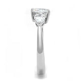 TK3138 - High polished (no plating) Stainless Steel Ring with AAA Grade CZ in Clear - Alamode - Flyclothing LLC