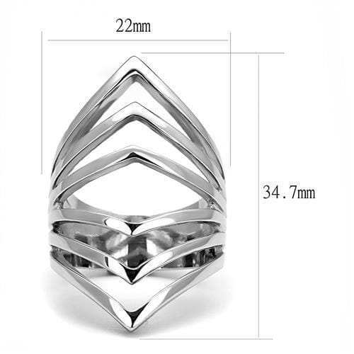 TK3144 - High polished (no plating) Stainless Steel Ring with No Stone - Alamode - Flyclothing LLC