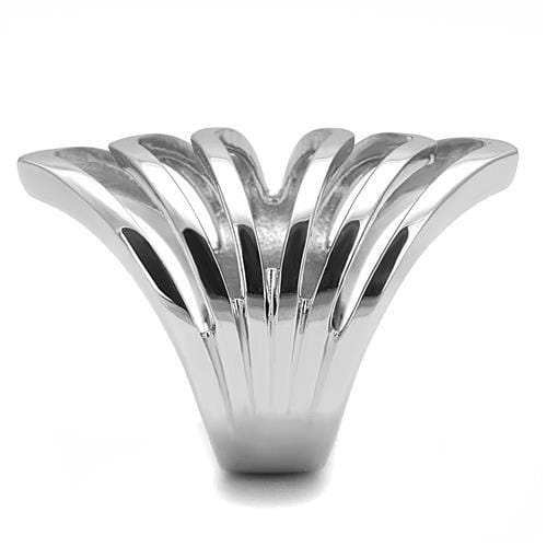 TK3144 - High polished (no plating) Stainless Steel Ring with No Stone - Alamode - Flyclothing LLC