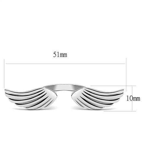 TK3145 - High polished (no plating) Stainless Steel Ring with No Stone - Alamode - Flyclothing LLC