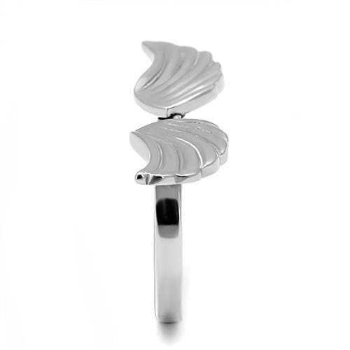 TK3145 - High polished (no plating) Stainless Steel Ring with No Stone - Alamode - Flyclothing LLC