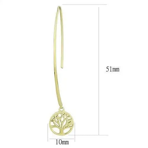 TK3149 - IP Gold(Ion Plating) Stainless Steel Earrings with No Stone - Alamode - Flyclothing LLC