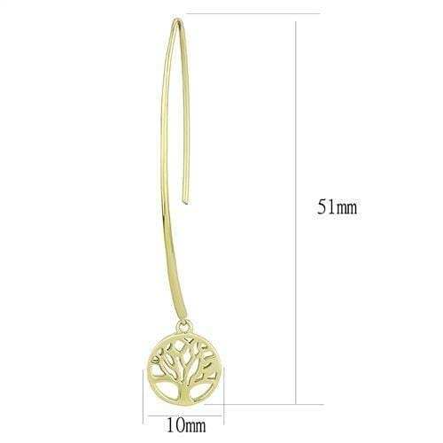 TK3149 - IP Gold(Ion Plating) Stainless Steel Earrings with No Stone - Alamode - Flyclothing LLC