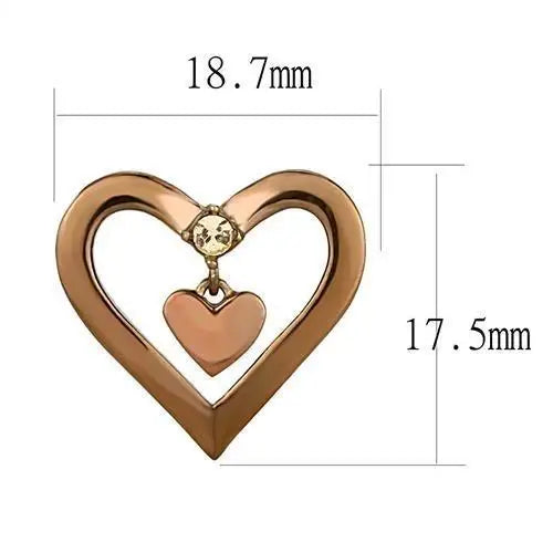 TK3156 - IP Rose Gold(Ion Plating) Stainless Steel Earrings with Top Grade Crystal in Light Peach - Alamode - Flyclothing LLC