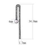 TK3161 - IP Light Black  (IP Gun) Stainless Steel Earrings with Synthetic Pearl in Light Amethyst - Alamode