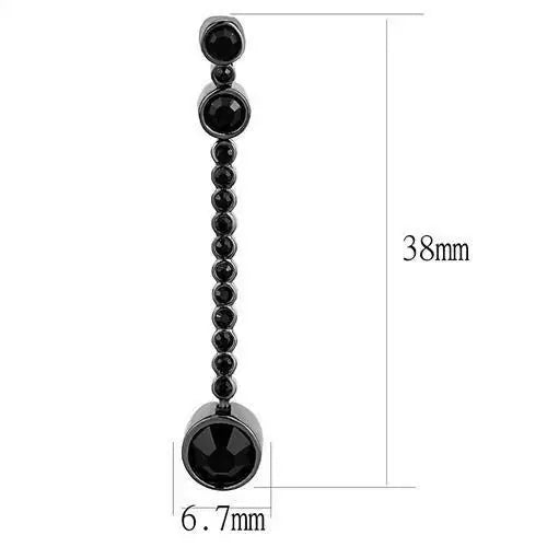 TK3162 - IP Light Black (IP Gun) Stainless Steel Earrings with Top Grade Crystal in Jet - Alamode - Flyclothing LLC