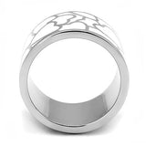 TK3172 - High polished (no plating) Stainless Steel Ring with Epoxy  in White - Alamode