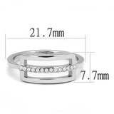 TK3177 - High polished (no plating) Stainless Steel Ring with AAA Grade CZ  in Clear