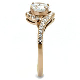 TK3178 - IP Rose Gold(Ion Plating) Stainless Steel Ring with AAA Grade CZ  in Clear - Alamode