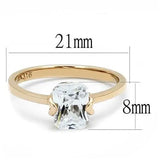 TK3179 - IP Rose Gold(Ion Plating) Stainless Steel Ring with AAA Grade CZ in Clear - Alamode - Flyclothing LLC