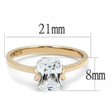 TK3179 - IP Rose Gold(Ion Plating) Stainless Steel Ring with AAA Grade CZ  in Clear - Alamode