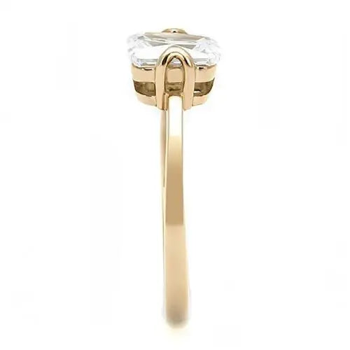 TK3179 - IP Rose Gold(Ion Plating) Stainless Steel Ring with AAA Grade CZ in Clear - Alamode - Flyclothing LLC