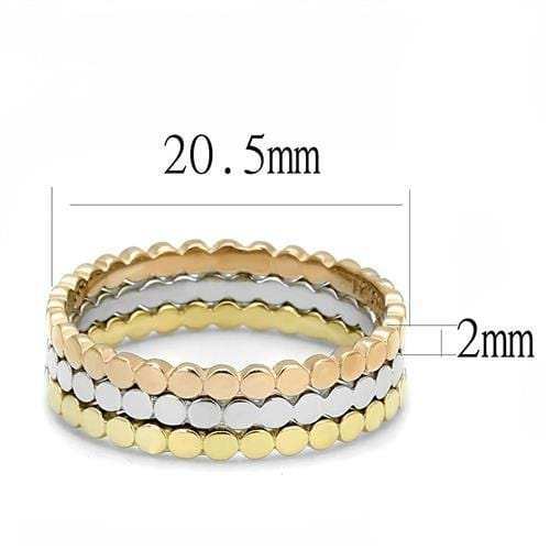 TK3180 - IP Gold & IP Rose Gold (Ion Plating) Stainless Steel Ring with No Stone - Alamode - Flyclothing LLC