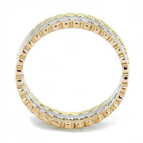 TK3180 - IP Gold & IP Rose Gold (Ion Plating) Stainless Steel Ring with No Stone - Alamode - Flyclothing LLC