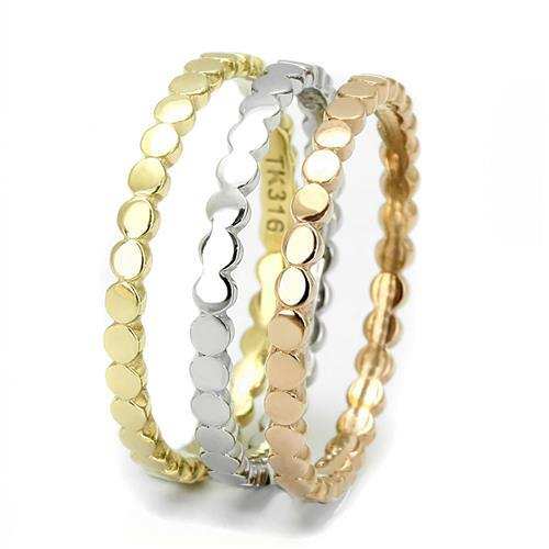 TK3180 - IP Gold & IP Rose Gold (Ion Plating) Stainless Steel Ring with No Stone - Alamode - Flyclothing LLC