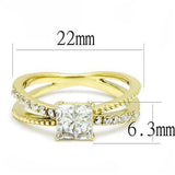 TK3181 - IP Gold(Ion Plating) Stainless Steel Ring with AAA Grade CZ in Clear - Alamode - Flyclothing LLC