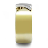 TK3184 - Two-Tone IP Gold (Ion Plating) Stainless Steel Ring with No Stone - Alamode - Flyclothing LLC