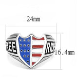 TK3192 - High polished (no plating) Stainless Steel Ring with Epoxy in Multi Color - Alamode - Flyclothing LLC