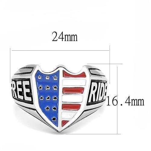 TK3192 - High polished (no plating) Stainless Steel Ring with Epoxy in Multi Color - Alamode - Flyclothing LLC