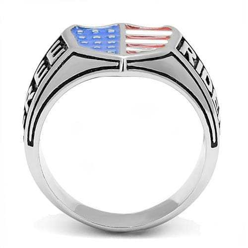 TK3192 - High polished (no plating) Stainless Steel Ring with Epoxy in Multi Color - Alamode - Flyclothing LLC