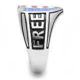TK3192 - High polished (no plating) Stainless Steel Ring with Epoxy in Multi Color - Alamode - Flyclothing LLC