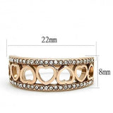 TK3194 - IP Rose Gold(Ion Plating) Stainless Steel Ring with Top Grade Crystal  in Clear - Alamode