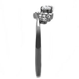 TK3203 - IP Light Black (IP Gun) Stainless Steel Ring with AAA Grade CZ in Clear - Alamode - Flyclothing LLC