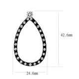 TK3215 - IP Gold+ IP Black (Ion Plating) Stainless Steel Earrings with AAA Grade CZ  in Clear - Alamode