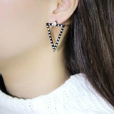 TK3216 - IP Gold+ IP Black (Ion Plating) Stainless Steel Earrings with Synthetic Pearl in White - Alamode - Flyclothing LLC