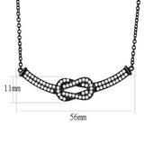 TK3219 - IP Black(Ion Plating) Stainless Steel Chain Pendant with AAA Grade CZ  in Clear - Alamode