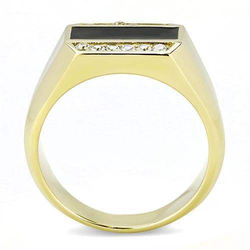 TK3222 - IP Gold(Ion Plating) Stainless Steel Ring with AAA Grade CZ in Clear - Alamode - Flyclothing LLC