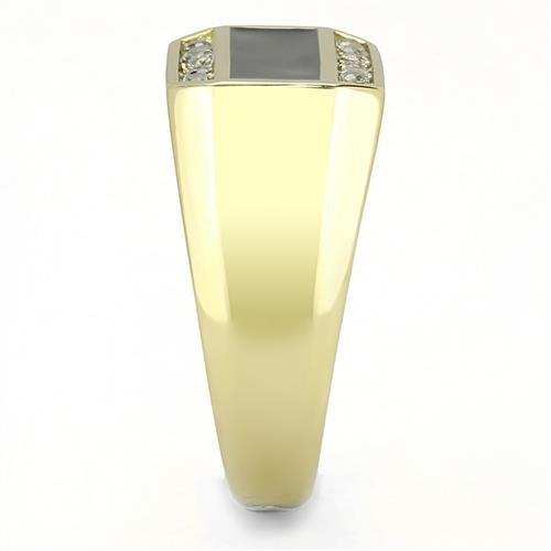 TK3222 - IP Gold(Ion Plating) Stainless Steel Ring with AAA Grade CZ in Clear - Alamode - Flyclothing LLC