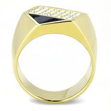 TK3224 - IP Gold(Ion Plating) Stainless Steel Ring with Top Grade Crystal  in Clear - Alamode