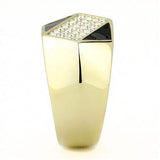 TK3224 - IP Gold(Ion Plating) Stainless Steel Ring with Top Grade Crystal in Clear - Alamode - Flyclothing LLC