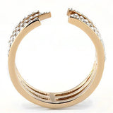 TK3236 - IP Rose Gold(Ion Plating) Stainless Steel Ring with Top Grade Crystal  in Clear - Alamode