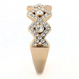TK3237 - IP Rose Gold(Ion Plating) Stainless Steel Ring with Top Grade Crystal  in Clear - Alamode
